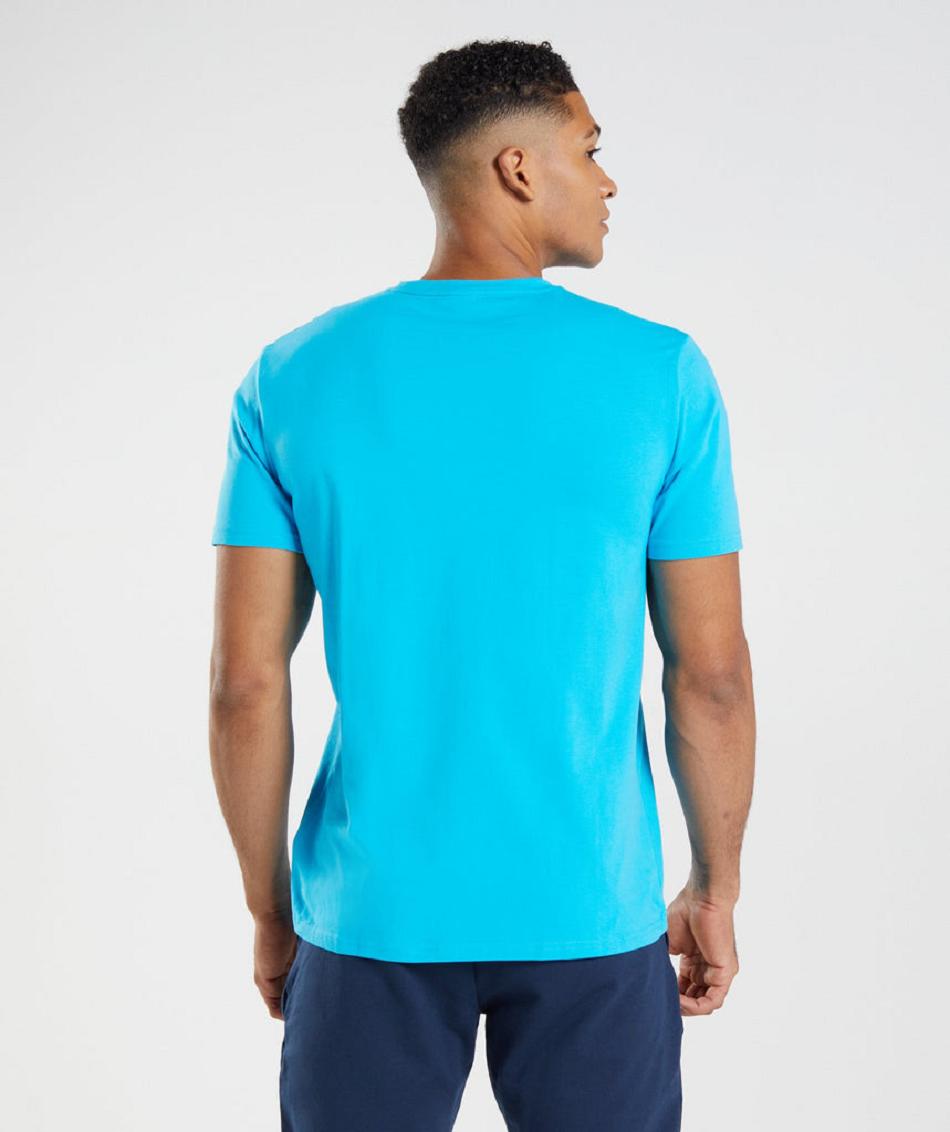 T Shirts Gymshark Block Hombre Gris Oscuro Azules | CO 3287KOR